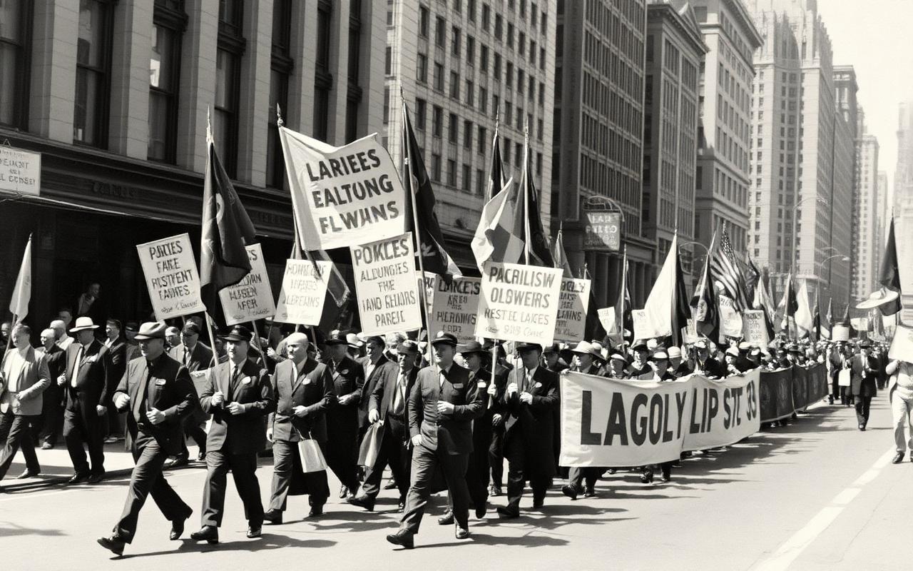 Historical labor union parade